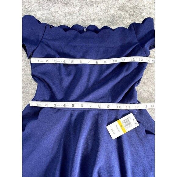 B Darlin A-Line Dress 3 Small Blue‎ Juniors' Off-The-Shoulder NEW - Picture 6 of 12